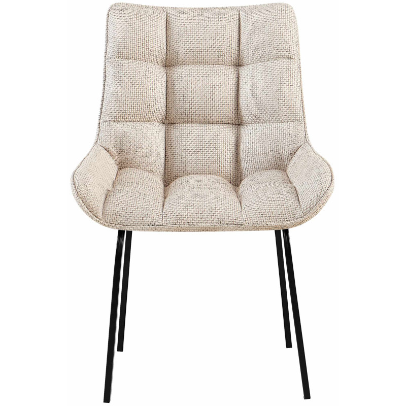 Chaise Saranda, tissu noir et ivoire