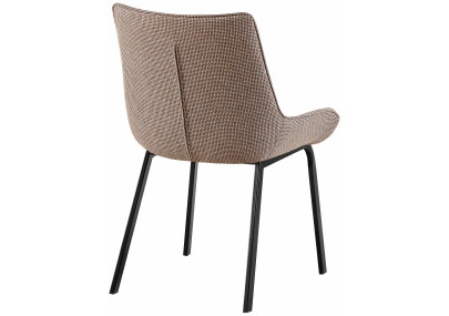Chaise Saranda, tissu terre brune noir