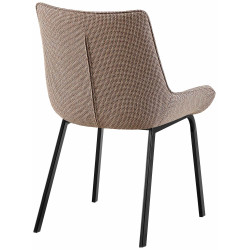 Sedia Saranda, tessuto terra bruciata nero