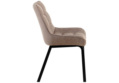 Chaise Saranda, tissu terre brune noir