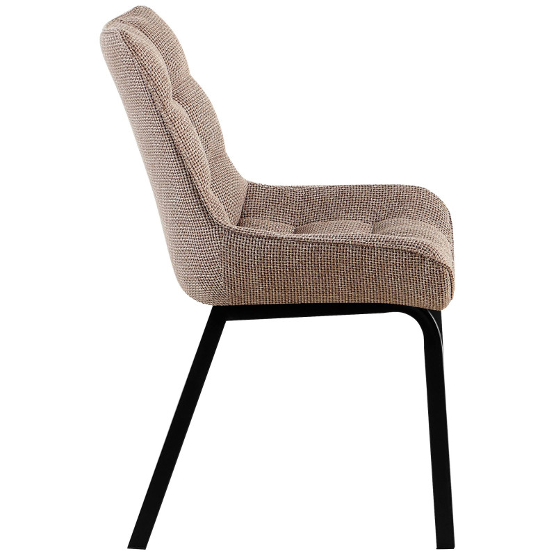 Sedia Saranda, tessuto terra bruciata nero