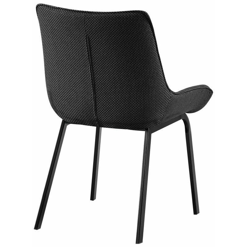 Chaise Saranda, tecido preto e cinza titânio