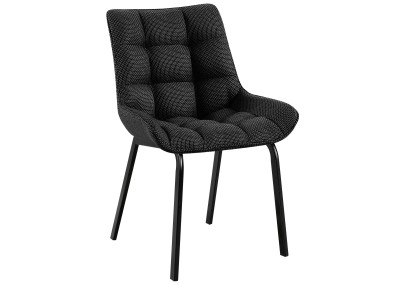 Chaise Saranda, tecido preto e cinza titânio