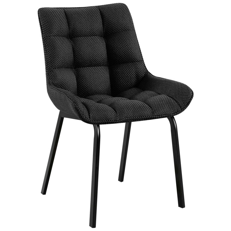 Chaise Saranda, tecido preto e cinza titânio