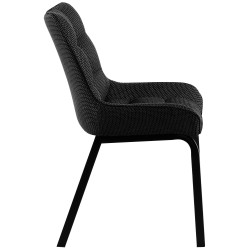 Chaise Saranda, tecido preto e cinza titânio
