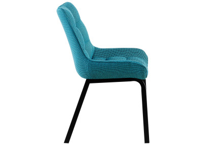 Chaise Saranda, tissu noir et turquoise