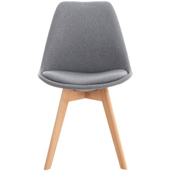 Silla Linares, tela gris claro