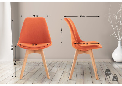 Chaise Linares, tissu orange