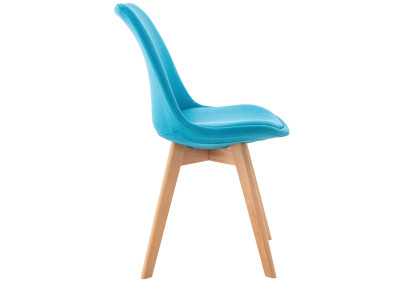 Chaise Linares, tissu turquoise