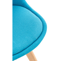 Chaise Linares, tissu turquoise