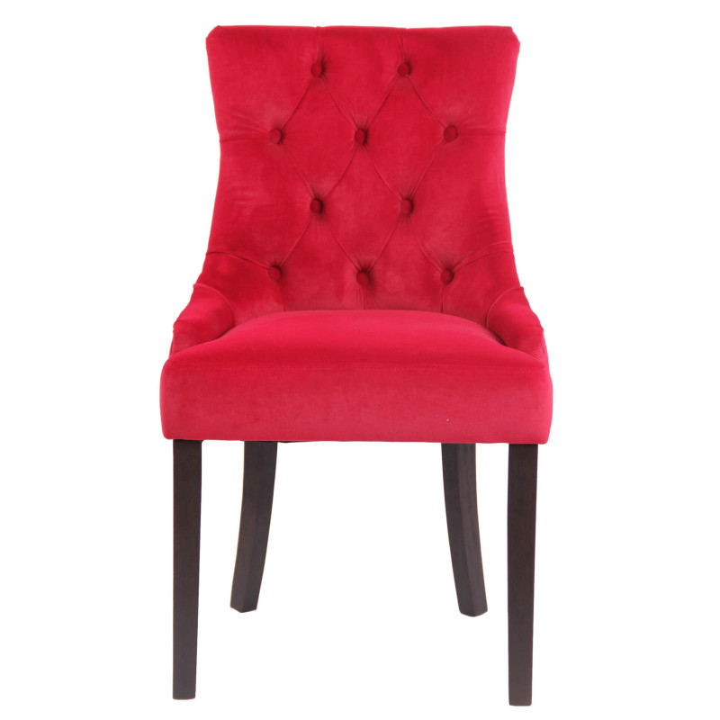 Silla de comedor Aberdeen, terciopelo rojo antiguo