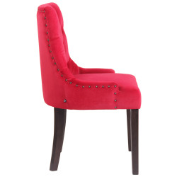 Silla de comedor Aberdeen, terciopelo rojo antiguo