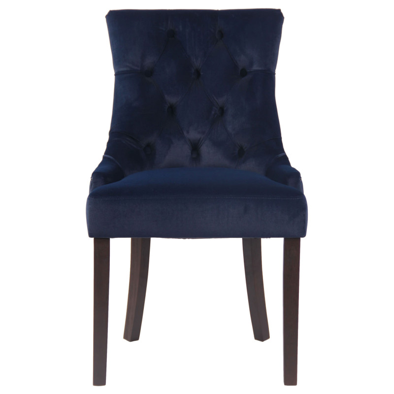Sedia da pranzo Aberdeen, velluto, blu antico