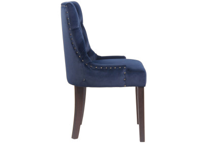 Chaise de salle à manger Aberdeen, velours, bleu antique