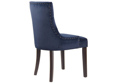 Sedia da pranzo Aberdeen, velluto, blu antico
