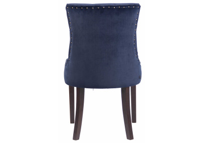 Sedia da pranzo Aberdeen, velluto, blu antico