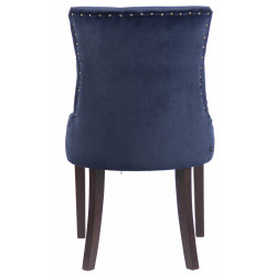 Sedia da pranzo Aberdeen, velluto, blu antico