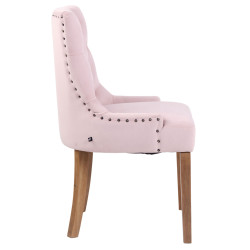 Chaise de salle à manger Aberdeen en velours rose clair antique