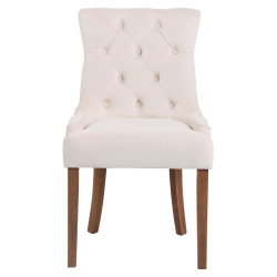 Chaise de salle à manger Aberdeen, velours, crème clair antique