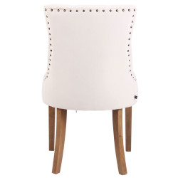 Chaise de salle à manger Aberdeen, velours, crème clair antique
