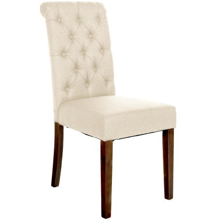 Silla de comedor Lisburn, tela crema