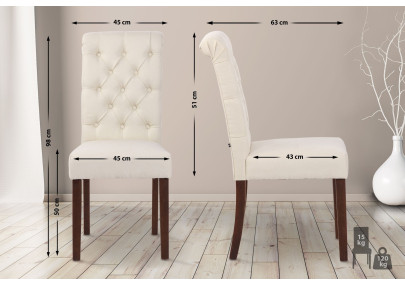 Silla de comedor Lisburn, tela crema