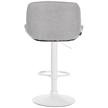 Ensemble de 2 tabourets de bar Solon en tissu blanc et gris clair