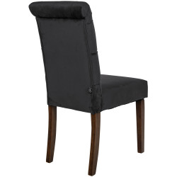 Sedia da pranzo Lisburn in velluto nero