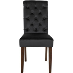 Sedia da pranzo Lisburn in velluto nero