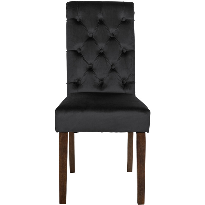 Sedia da pranzo Lisburn in velluto nero