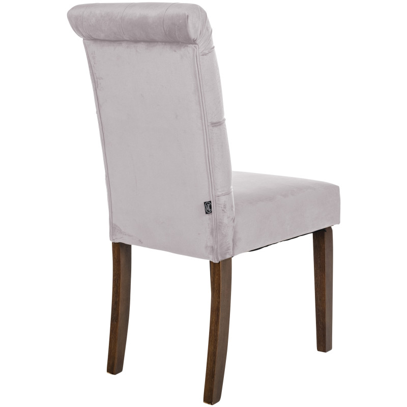Silla de comedor Lisburn de terciopelo gris