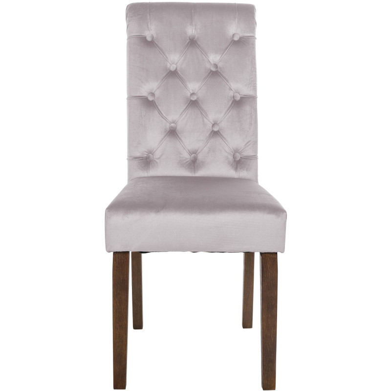 Silla de comedor Lisburn de terciopelo gris