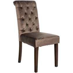 Lisburn Chaise de Sala de Jantar, Veludo, Castanho