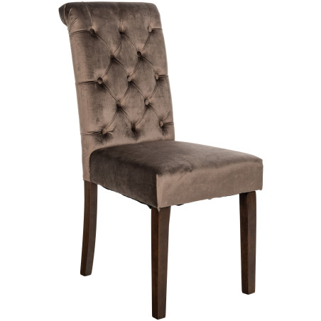 Sedia da pranzo Lisburn, velluto, marrone