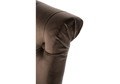 Chaise de salle à manger Lisburn, velours, marron