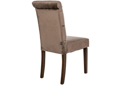 Chaise de salle à manger Lisburn, velours, marron