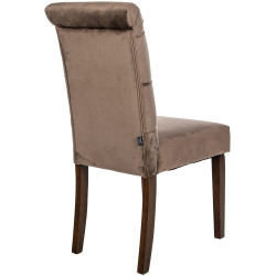 Sedia da pranzo Lisburn, velluto, marrone