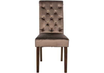 Chaise de salle à manger Lisburn, velours, marron