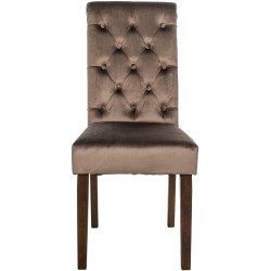 Sedia da pranzo Lisburn, velluto, marrone