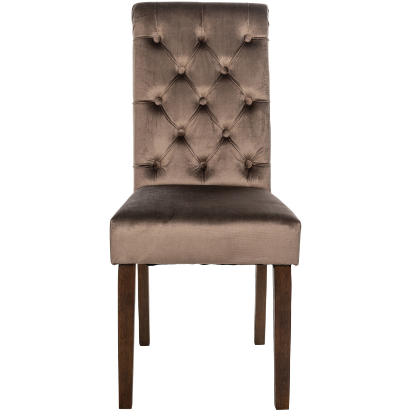 Sedia da pranzo Lisburn, velluto, marrone