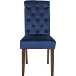 Lisburn Chaise de Sala de Jantar, Veludo, Azul