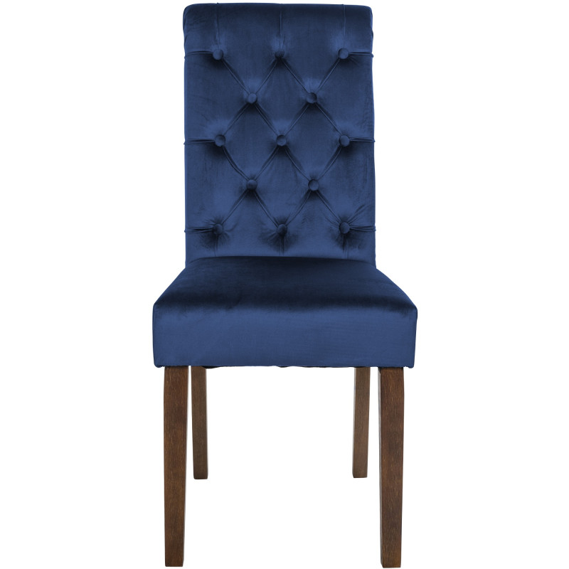 Lisburn Chaise de Sala de Jantar, Veludo, Azul