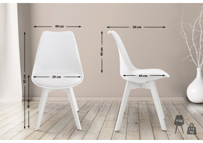 Chaise Linares blanche/blanche