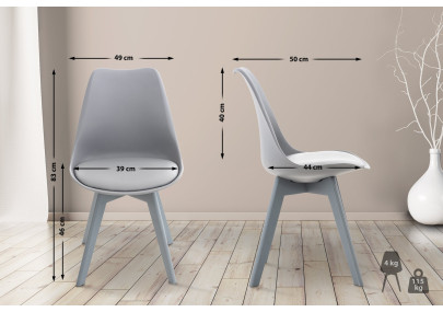 Sedia Linares, grigio/grigio
