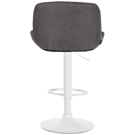 Ensemble de 2 tabourets de bar Solon, tissu blanc gris foncé