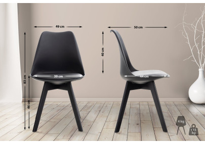 Chaise Linares, noir/noir