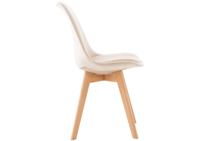 Fauteuil Linares, velours, beige