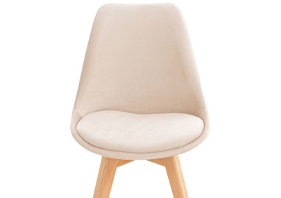 Fauteuil Linares, velours, beige