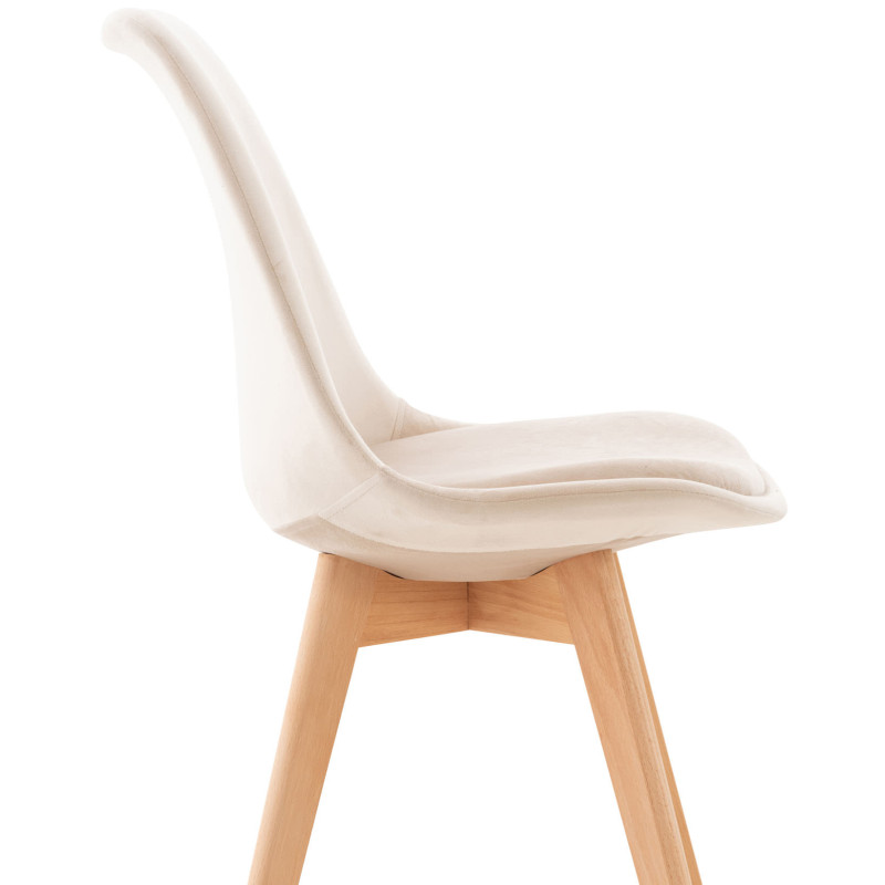 Fauteuil Linares, velours, beige