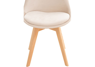 Fauteuil Linares, velours, beige